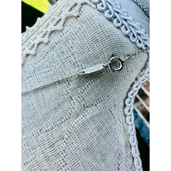 16” Tiffany Co. Open Heart Necklace in Silver, 27mm, Medium - Picture 4 of 5